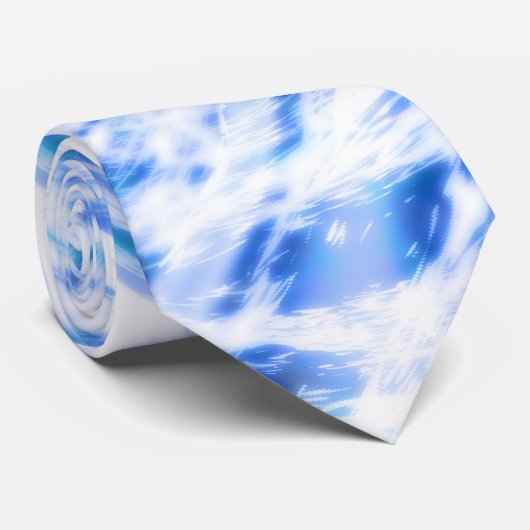 Blauwe en witte tinkleurstof stropdas (Opgerold)