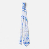 Blauwe en witte tinkleurstof stropdas (Achterkant)