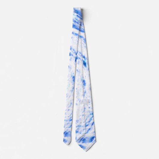 Blauwe en witte tinkleurstof stropdas (Achterkant)