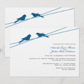 Blauwe en witte Tortelduifjes op een draad Kaart (Voorkant / Achterkant)