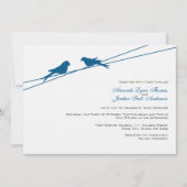 Blauwe en witte Tortelduifjes op een draad Kaart (Voorkant)