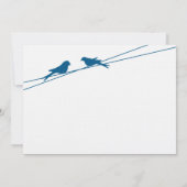 Blauwe en witte Tortelduifjes op een draad Kaart (Achterkant)