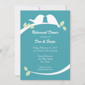 Blauwe en witte Tortelduifjes repetitie Invitae Kaart (Voorkant)