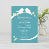 Blauwe en witte Tortelduifjes repetitie Invitae Kaart (Staand voorkant)