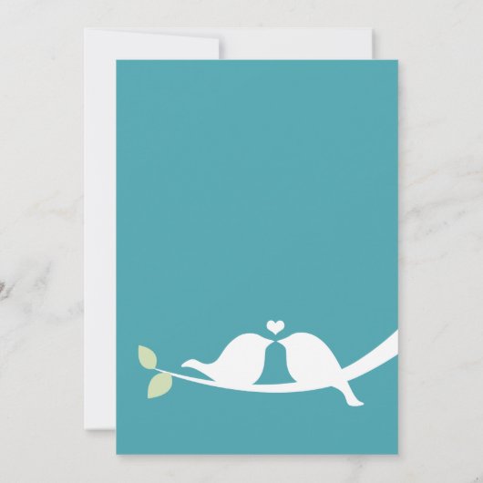 Blauwe en witte Tortelduifjes repetitie Invitae Kaart (Achterkant)