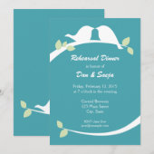 Blauwe en witte Tortelduifjes repetitie Invitae Kaart (Voorkant / Achterkant)