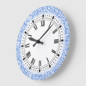 Blauwe en witte tudor Damask  stijl Grote Klok (Hoek)