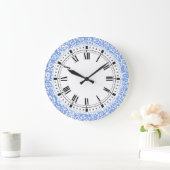 Blauwe en witte tudor Damask  stijl Grote Klok (Huis)