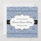 Blauwe en witte tudor Damask  stijl Kaart (Achterkant)