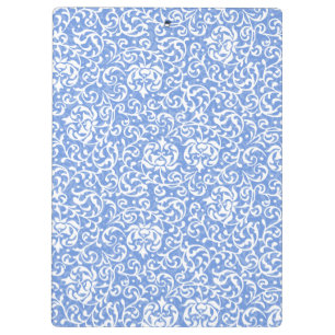 Blauwe en witte tudor Damask  stijl Klembord