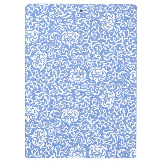 Blauwe en witte tudor Damask stijl Klembord (Achterkant)