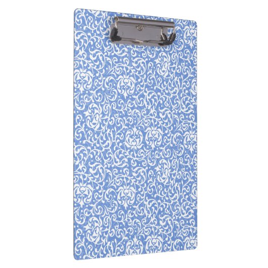 Blauwe en witte tudor Damask stijl Klembord (Rechts)