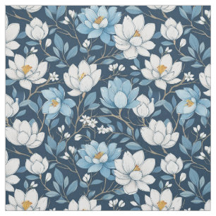 Blauwe en witte Tulpen Stof