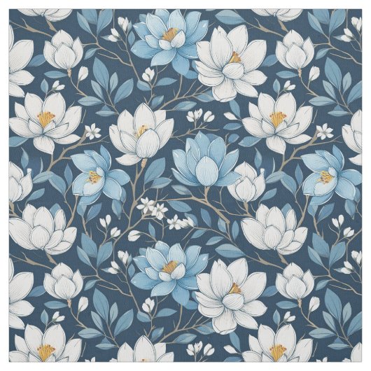 Blauwe en witte Tulpen Stof (Swatch)