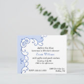 Blauwe en witte Uitnodiging van de Bridal (Staand voorkant)