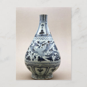 Blauwe en witte vaas, Yuan Dynasty Briefkaart