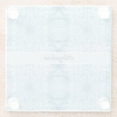 Blauwe en witte veer, aanpasbaar glazen onderzetter (Achterkant)