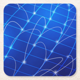 Blauwe en Witte Verbindingen van het Netwerk Kartonnen Onderzetters