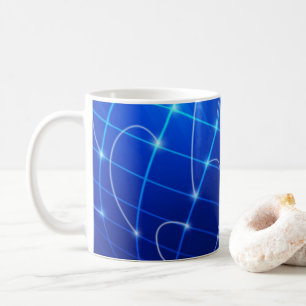 Blauwe en Witte Verbindingen van het Netwerk Koffiemok