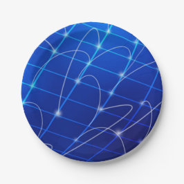 Blauwe en Witte Verbindingen van het Netwerk Papieren Bordje