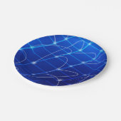 Blauwe en Witte Verbindingen van het Netwerk Papieren Bordje (Gekanteld)