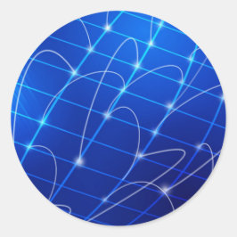 Blauwe en Witte Verbindingen van het Netwerk Ronde Sticker