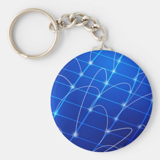 Blauwe en Witte Verbindingen van het Netwerk Sleutelhanger (Voorkant)