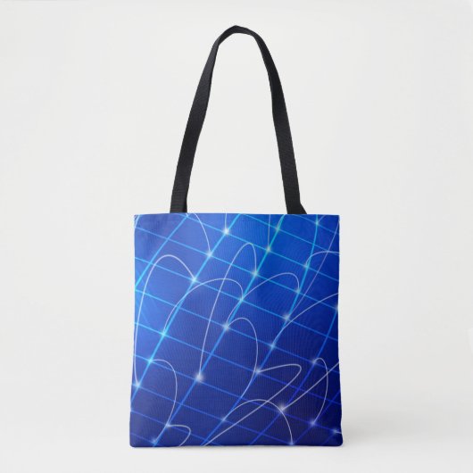 Blauwe en Witte Verbindingen van het Netwerk Tote Bag (Voorkant)
