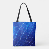 Blauwe en Witte Verbindingen van het Netwerk Tote Bag (Achterkant)