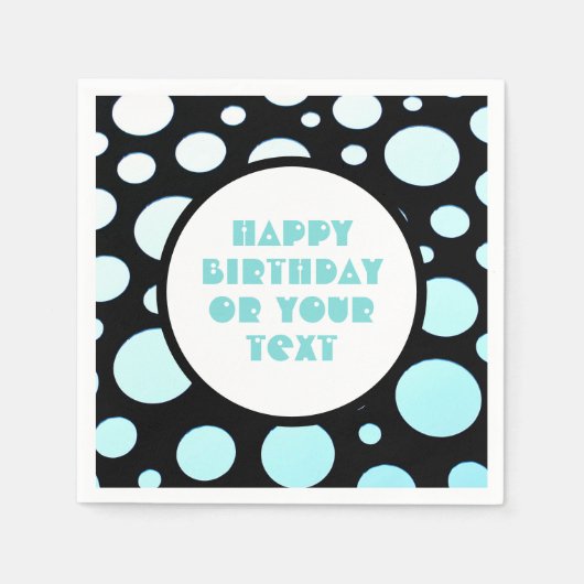 Blauwe en witte verlopen cirkels Modern Napkins Servet (Voorkant)