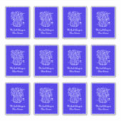 Blauwe en witte vetbookplaten sticker (Voorkant)