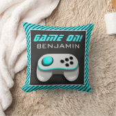 Blauwe en Witte Videospel Controller Kinderkamer Kussen (Deken)