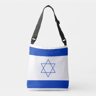 Blauwe en witte vlag van Israël Crossbody Tas