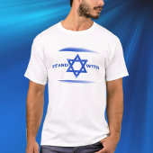 Blauwe en witte vlag van Israël, Stand met Israël T-shirt