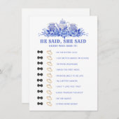 Blauwe en witte vlakke Kaart van het Vrijgezellenf (Voorkant / Achterkant)