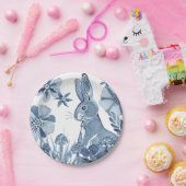 Blauwe en witte vleermuizen Paddenstoelen Paaskoni Papieren Bordje (Feest)