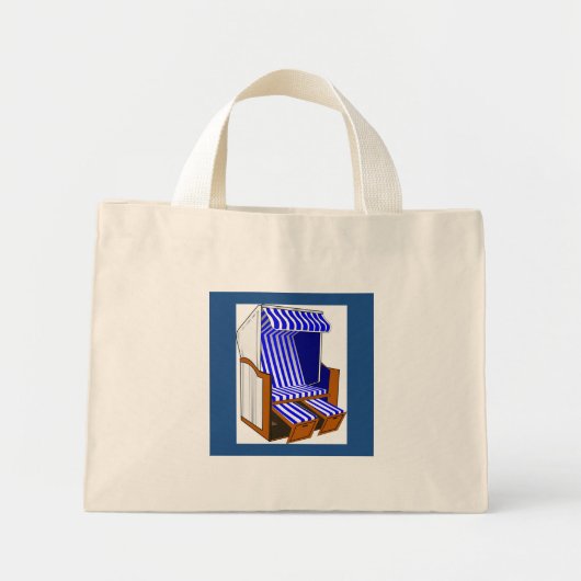 Blauwe en witte vlek Gedekte Canvas tas (Voorkant)