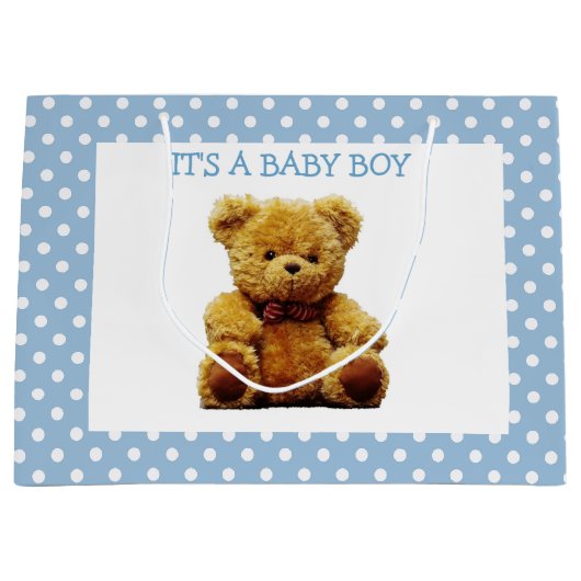 Blauwe en witte vlek  groot cadeauzakje (Voorkant)