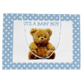 Blauwe en witte vlek  groot cadeauzakje (Achterkant)