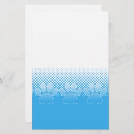 Blauwe en witte vlekken met Newsprint achtergrond Briefpapier (Voorkant / Achterkant)