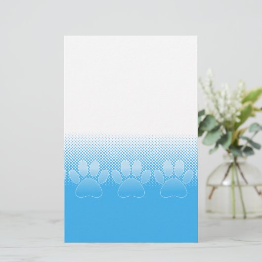 Blauwe en witte vlekken met Newsprint achtergrond Briefpapier (Staand voorkant)