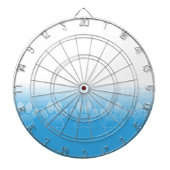 Blauwe en witte vlekken met Newsprint achtergrond Dartbord (Voorkant)