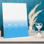 Blauwe en witte vlekken met Newsprint achtergrond Fotoplaat (Zijkant)