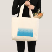Blauwe en witte vlekken met Newsprint achtergrond Grote Tote Bag (Voorkant (product))