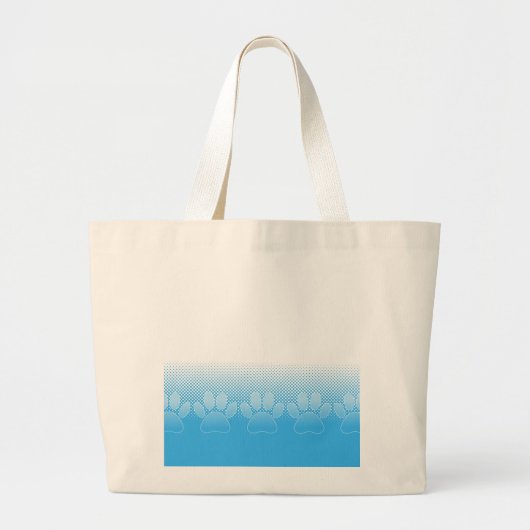 Blauwe en witte vlekken met Newsprint achtergrond Grote Tote Bag (Voorkant)