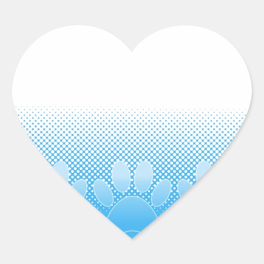 Blauwe en witte vlekken met Newsprint achtergrond Hart Sticker (Voorkant)