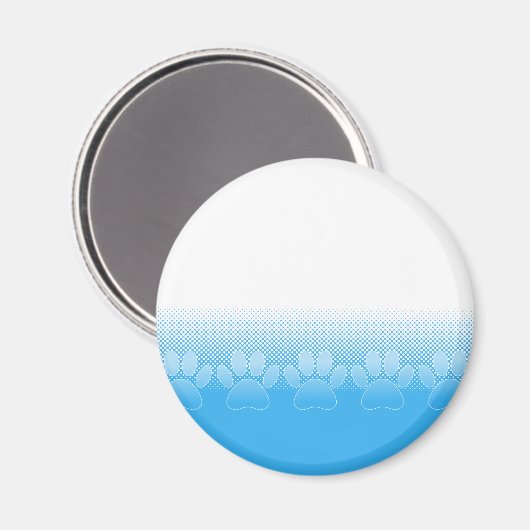 Blauwe en witte vlekken met Newsprint achtergrond Magneet (Voorkant / Achterkant)