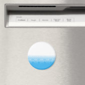 Blauwe en witte vlekken met Newsprint achtergrond Magneet (Insitu (Vaatwasser))