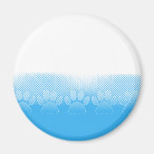 Blauwe en witte vlekken met Newsprint achtergrond Magneet (Voorkant)