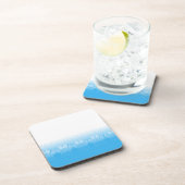 Blauwe en witte vlekken met Newsprint achtergrond Onderzetter (Rechterzijde)